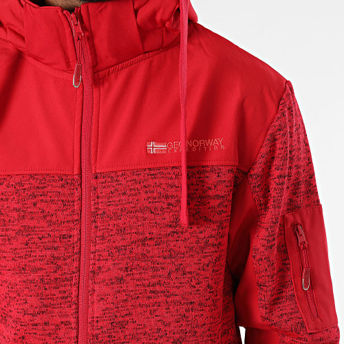 Veste Polaire Zippée Capuche Tjhon Rouge