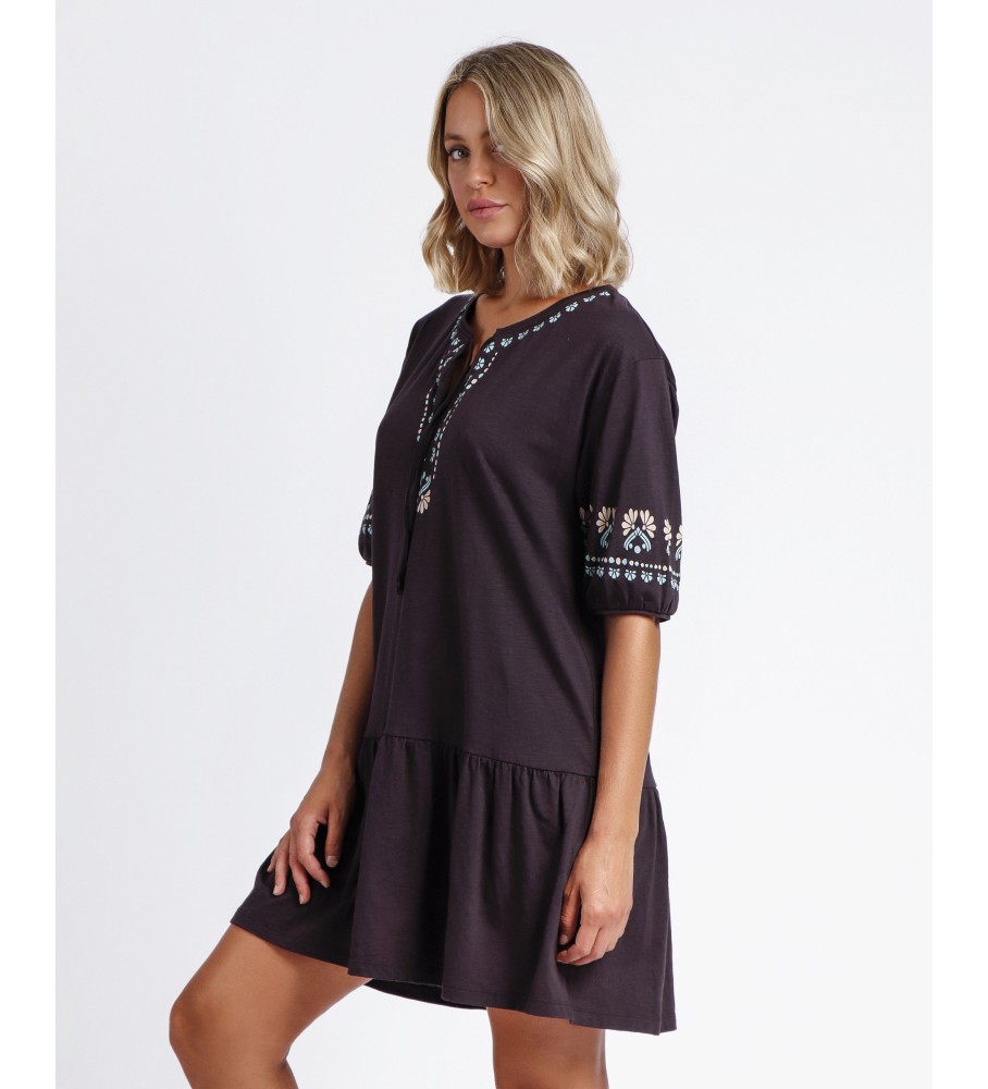 Vestido Admas estilo oriental cor chocolate