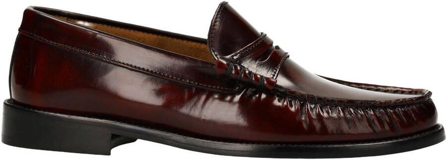 Manfield Dames Burgundy leren loafers