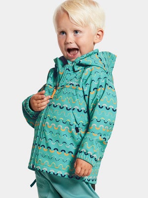 Didriksons Dellen Softshelljakke, Waveprint Turquoise