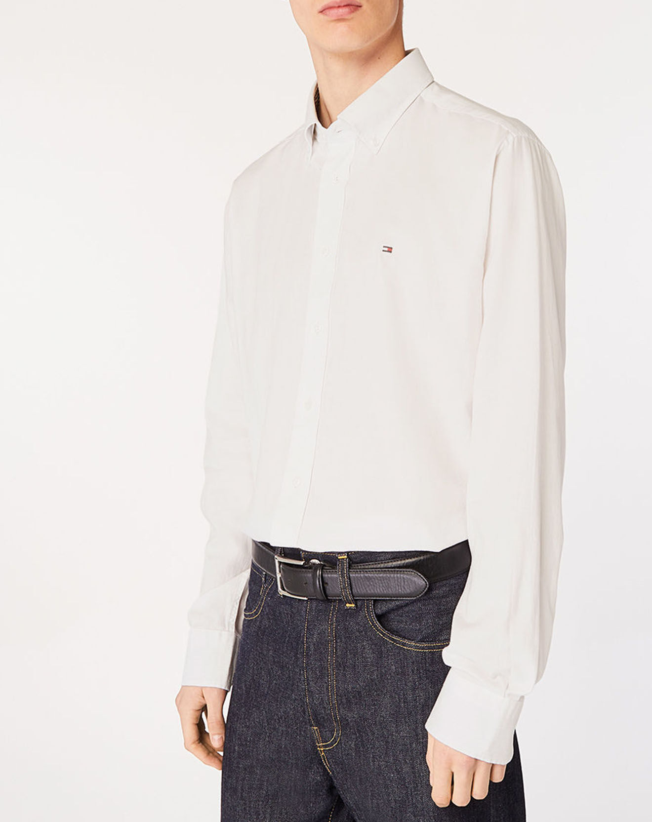 Tommy Hilfiger Chemise droite Oxford Solid blanche