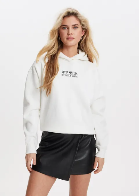 Hoodie met print tour off-white (WIT.O)