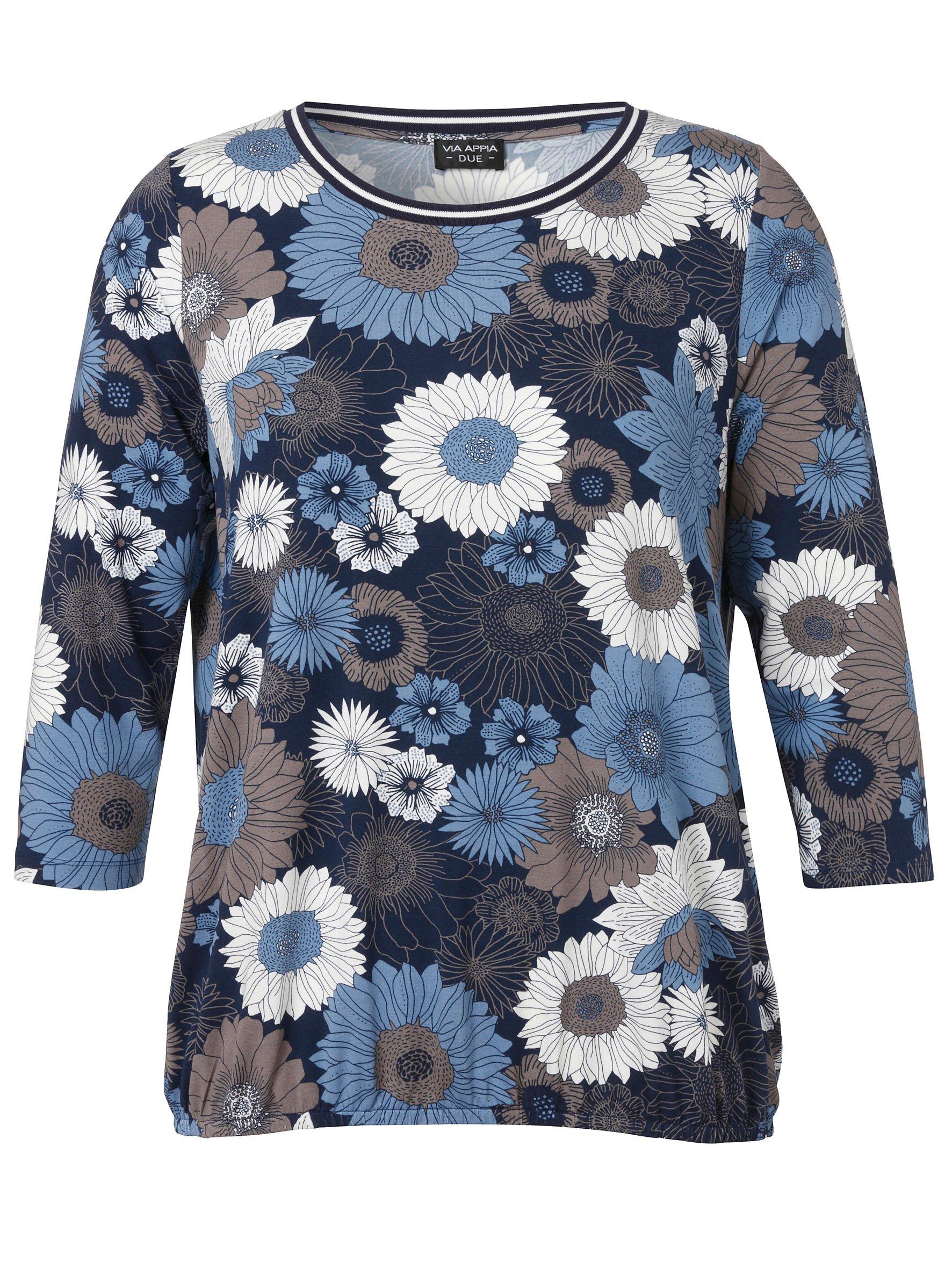 Jerseyshirt mit Blumenmuster und 3/4-Arm
