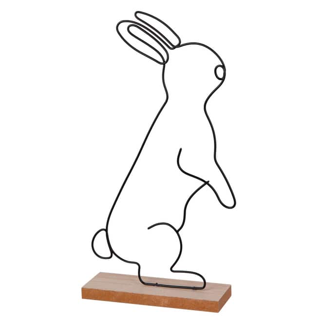 Hasensilhouette auf Holzstandfuß - ca. 15 x 5 x 30 cm