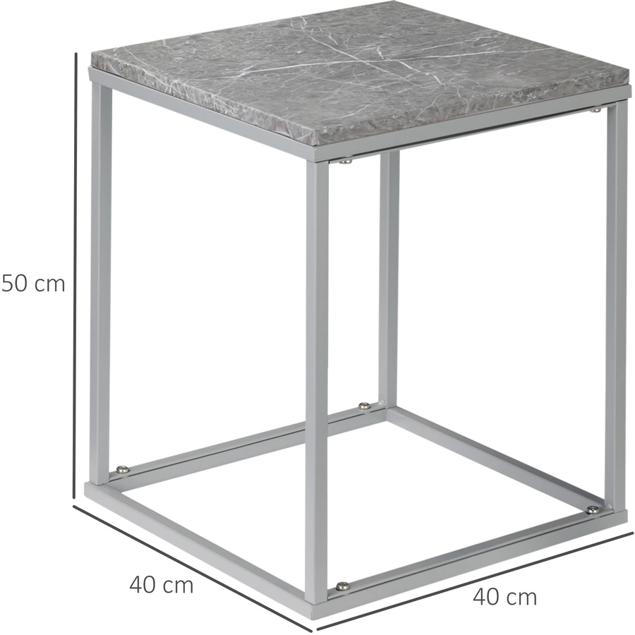 Outsunny Gartentisch mit Metallrahmen grau