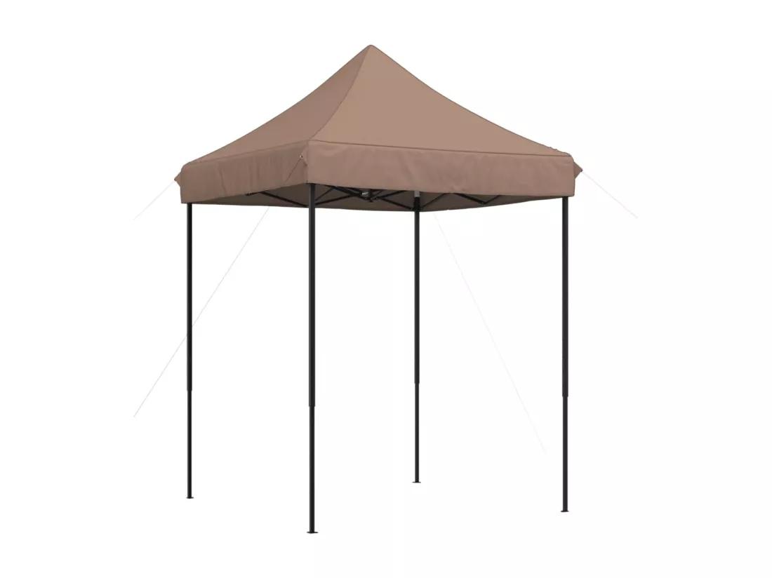 Tente de réception pliable escamotable marron 200x200x306 cm
