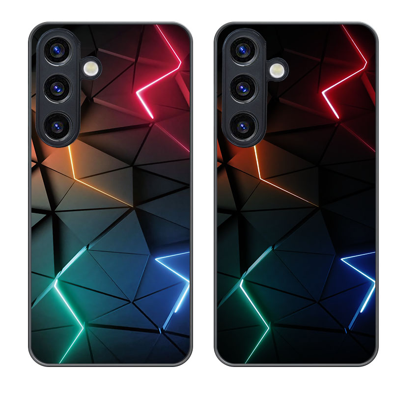 Samsung Galaxy A36 Hybrid Hardcase Hülle mit TPU Bumper   LED Acryl Rückseite   Kameraschutz - Blitz Design