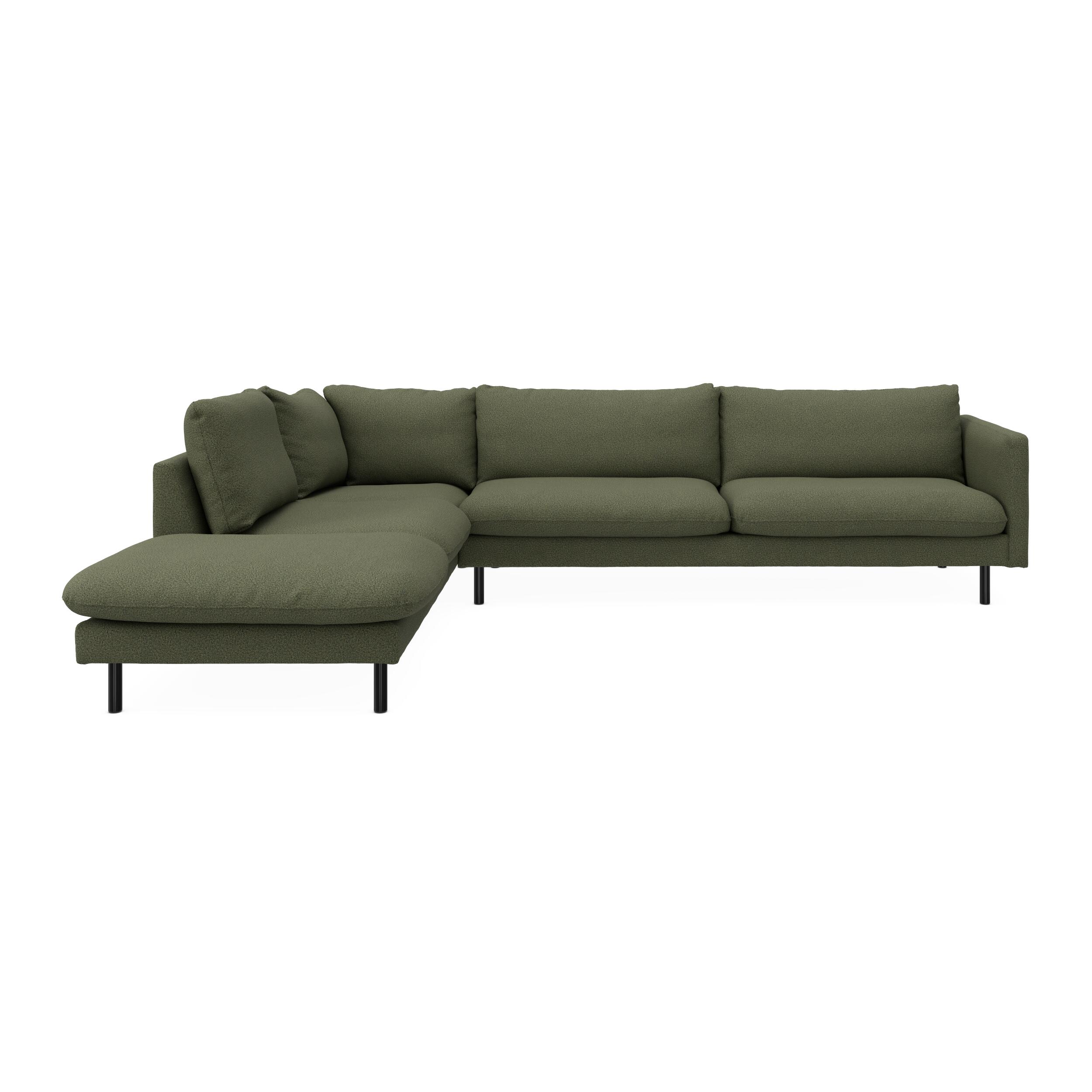 Bjorn venstrevendt sofa med pufafslutning