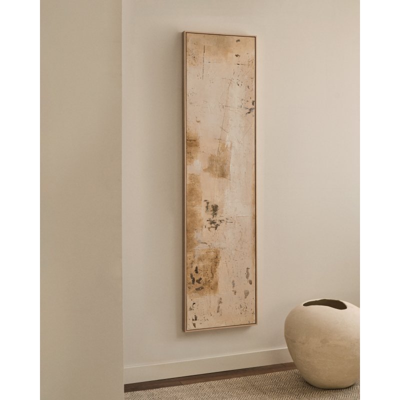 Tableau abstrait Silpa beige foncé 182 x 47 cm