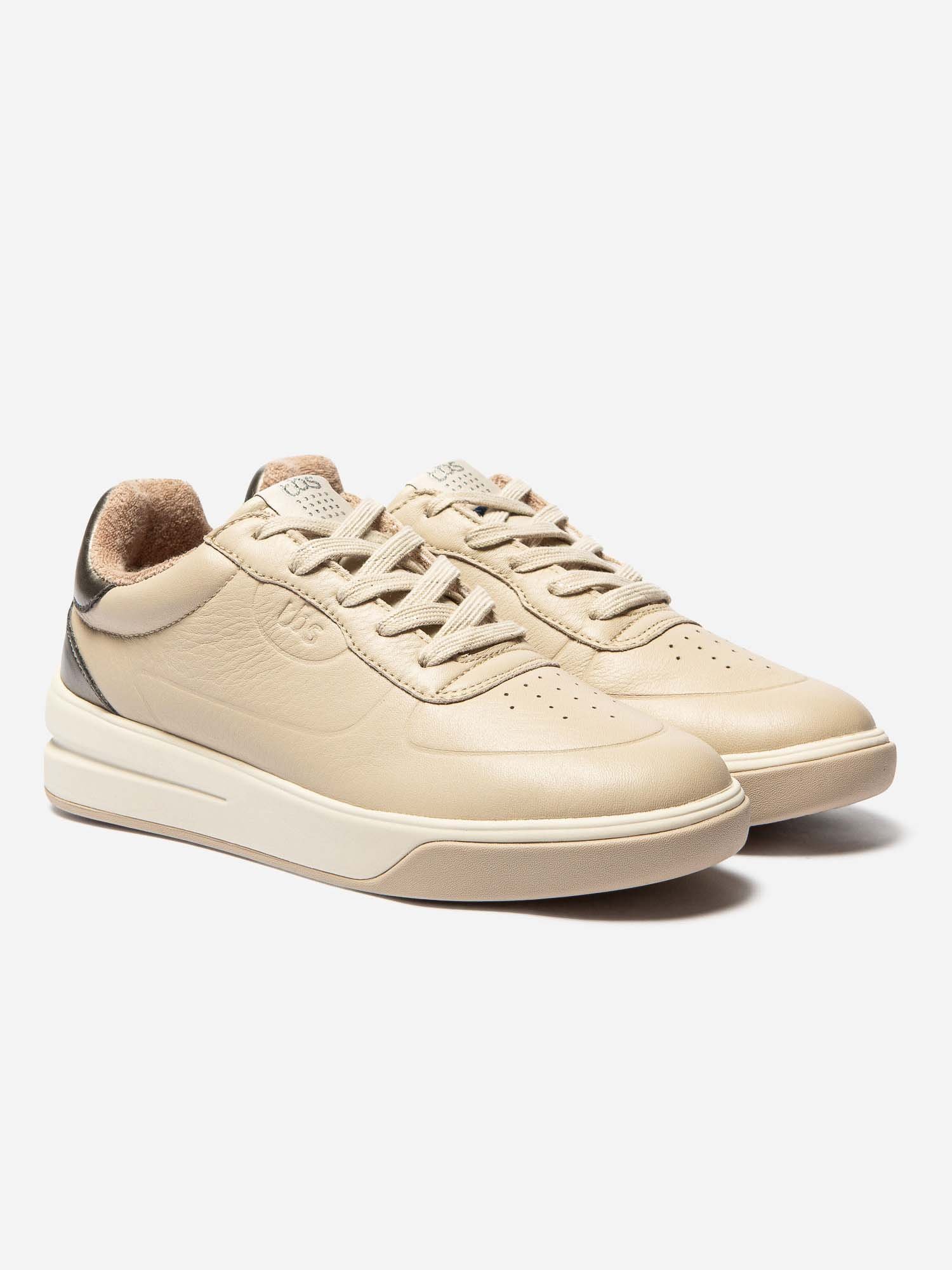 Baskets Femme Confort Cuir Beige