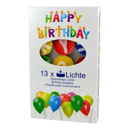 K.C.B. Geburtstagsteelichter Happy Birthday, 13-teilig