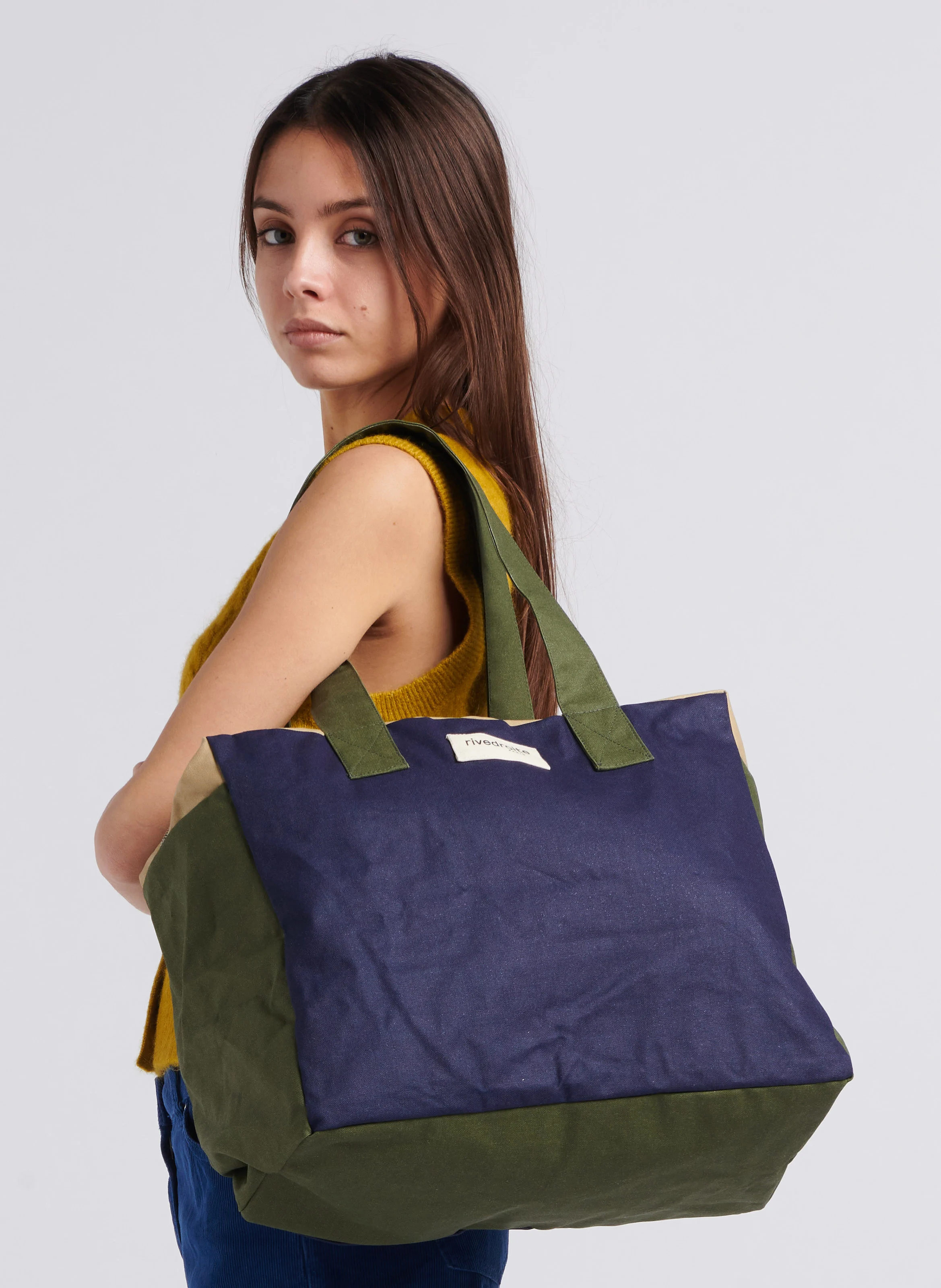 CELESTINS - Sac week-end en coton recyclé imprimé | Bleu
