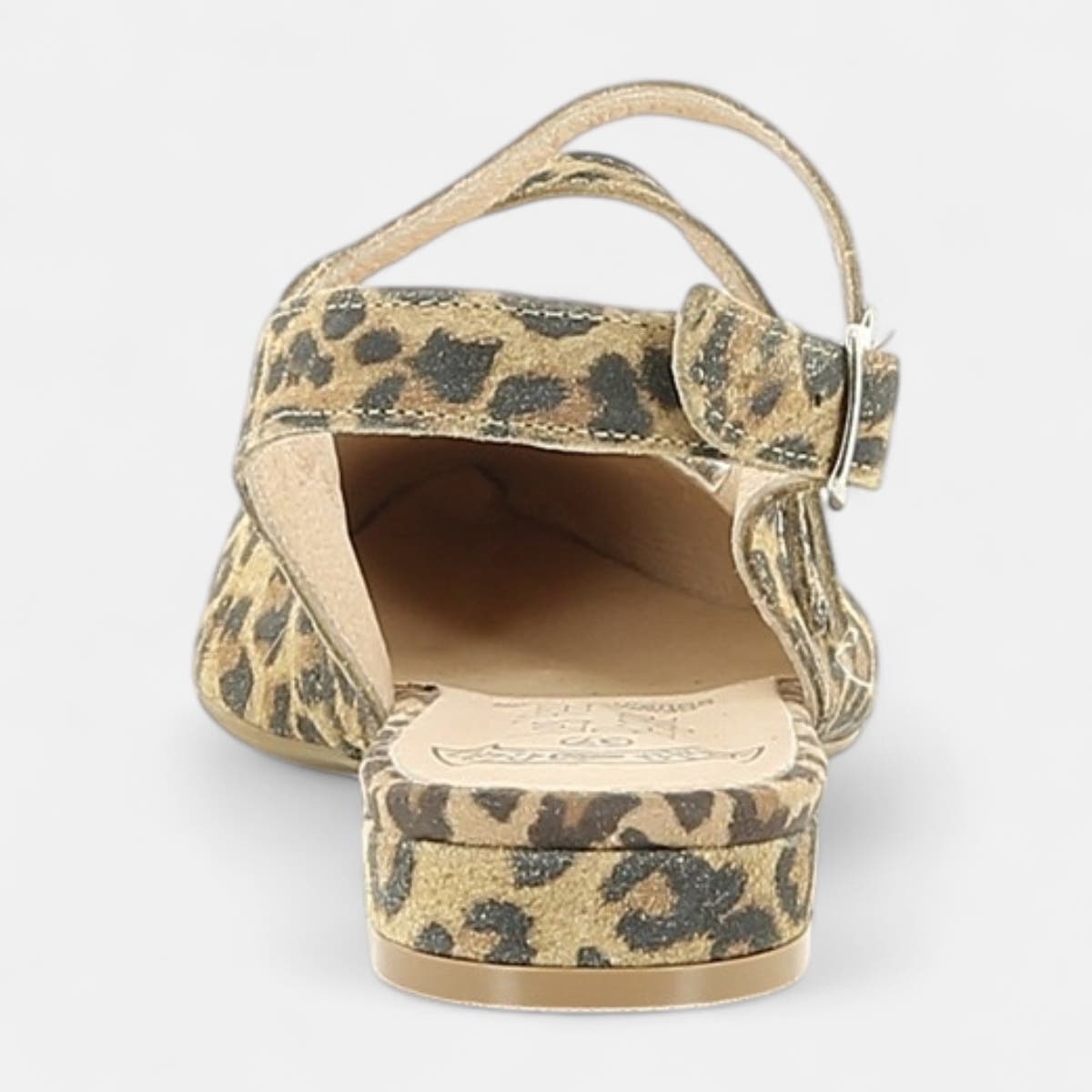 Escarpins avec bride arrière Femme en cuir camel