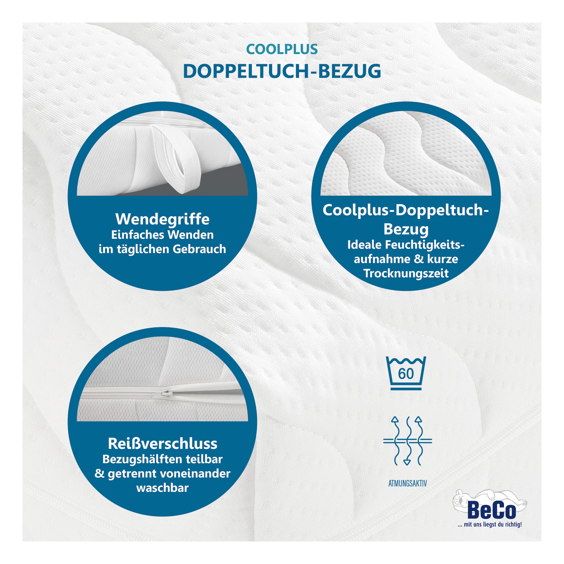 Beco Komfortschaummatratze »Premium Cool Plus, Matratze in 90x200 cm und weiteren Grössen« 25 cm hoch Raumgewicht: 28 kg/m³ 1 Stk. tlg. Optimales Schlafklima durch Cool-Plus-Markenfaser