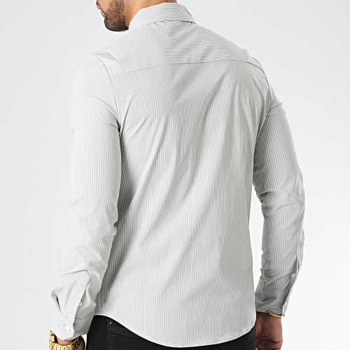 Chemise Manches Longues A Rayures Gris