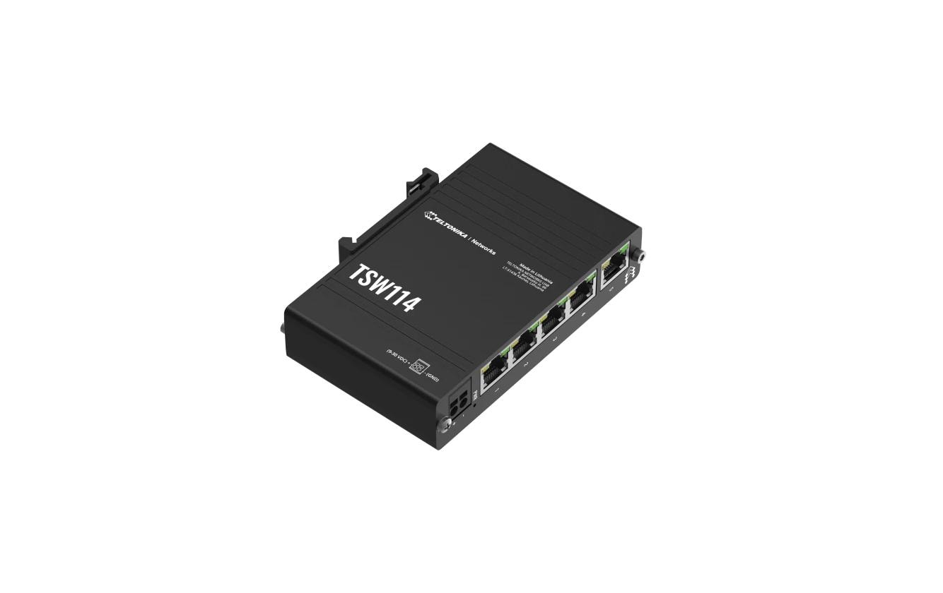 Rail Switch TSW114 5 PortSwitch mit DIN-Schiene