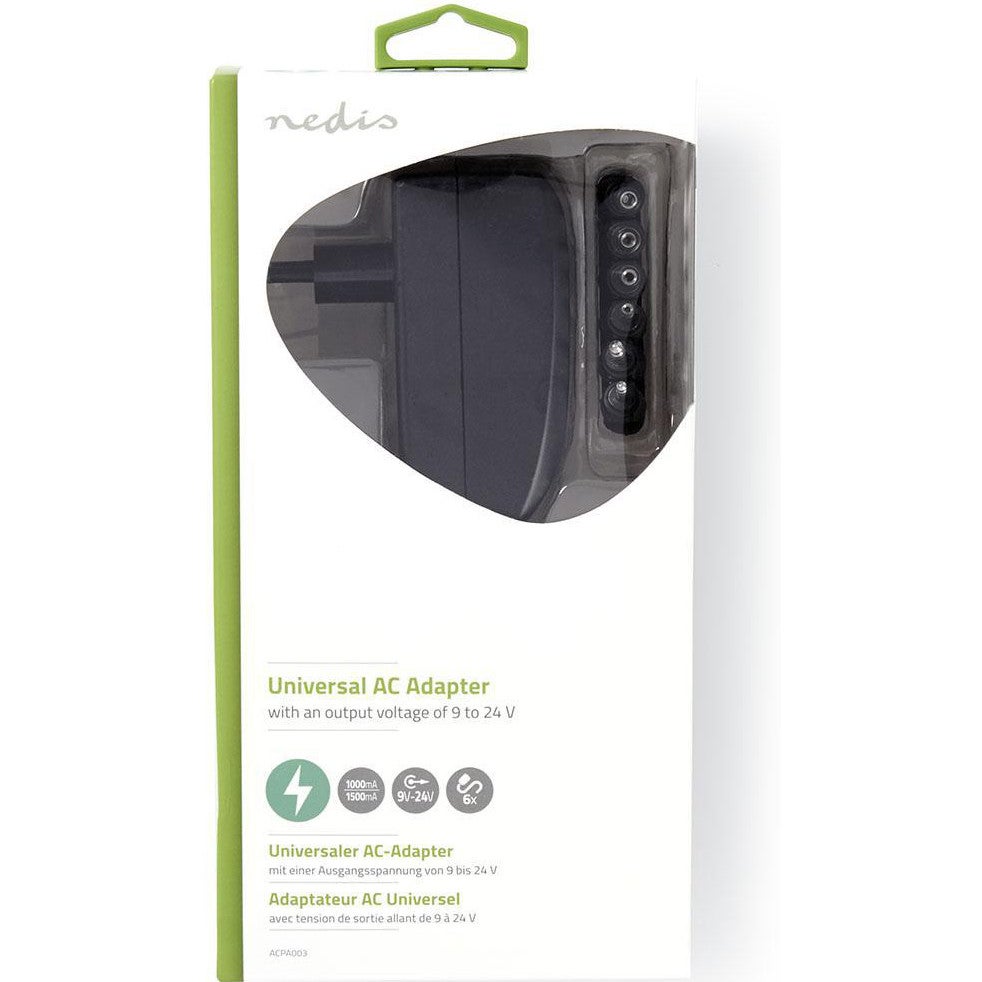Nedis ACPA003 universele adapter 1000-1500 mA, 9-24V