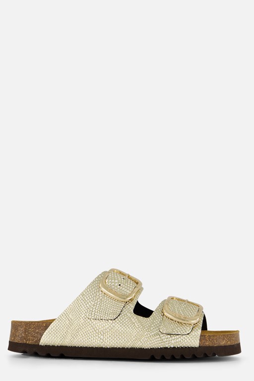 Scholl Noelle Raffia Sandalen goud Leer