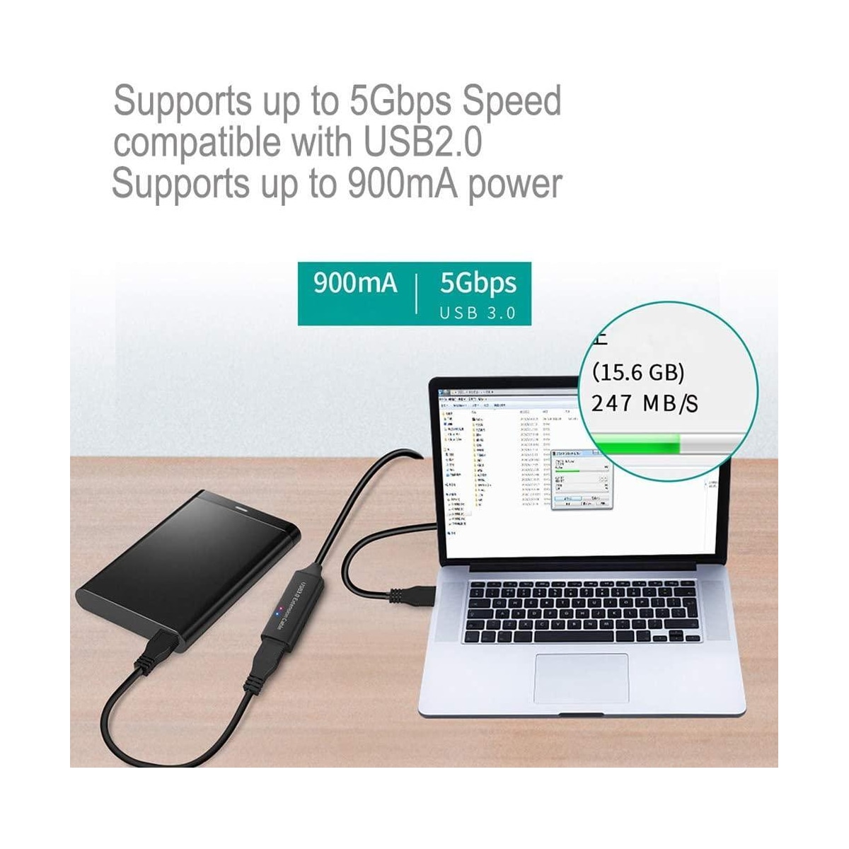 NÖRDIC Active 5M USB3.1 Forlengelseskabel 5GBPSEXtension USB En mann til Kvinne for Xbox, PS5, Oculus, Skriver, Skanner, PlayStation, VR