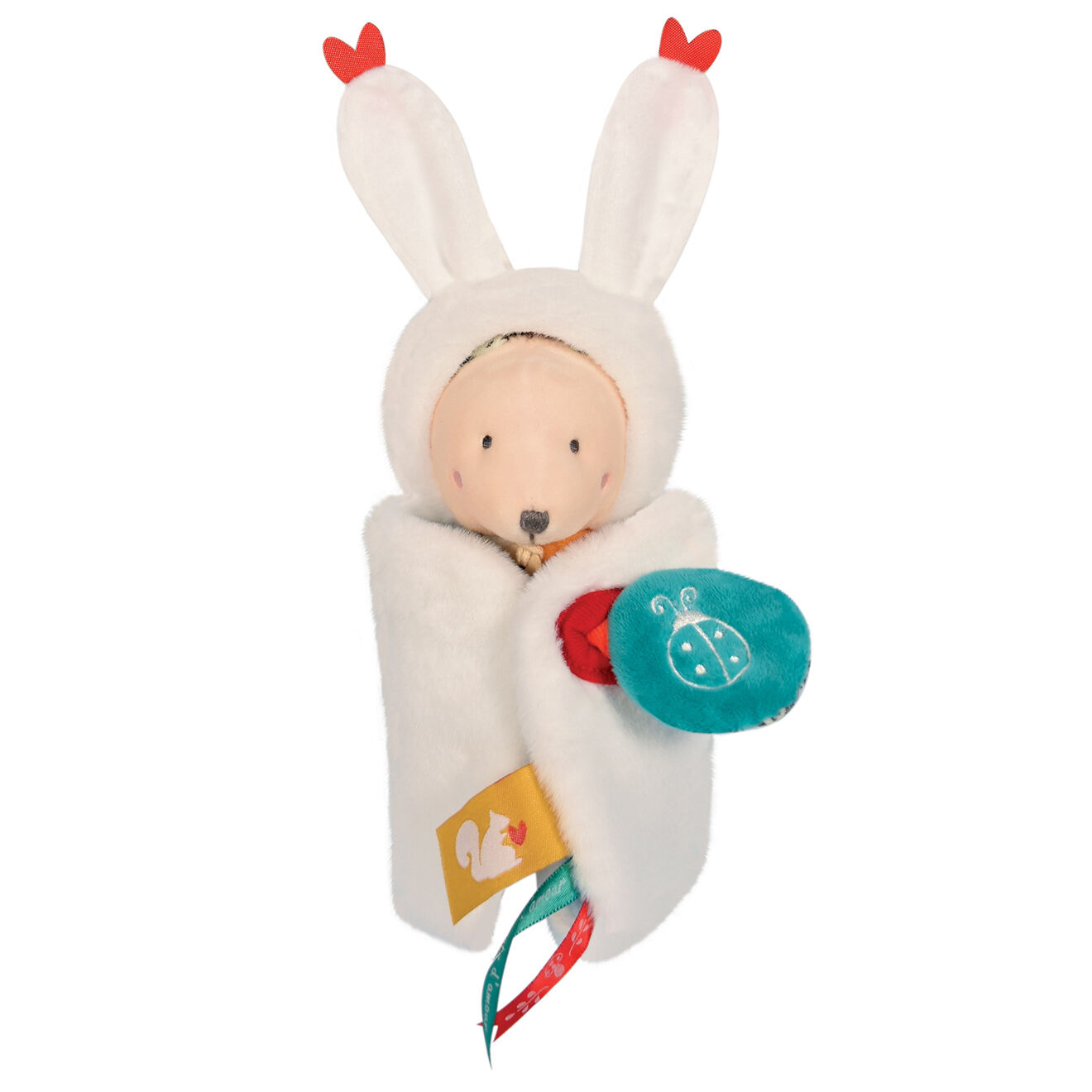 Doudou et Compagnie Doudou Lapin Papillote bleu - 28x5 cm