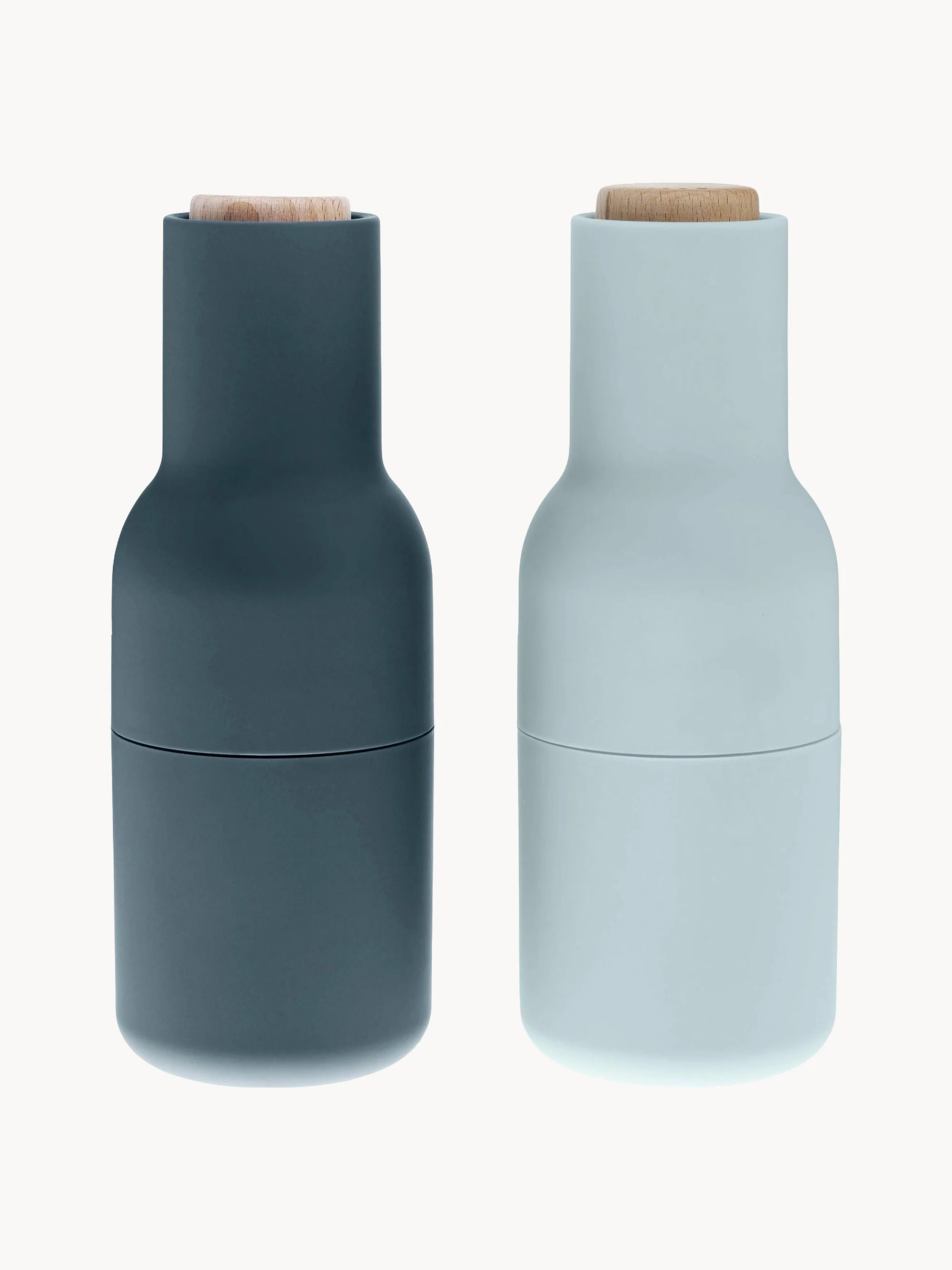 Zout- en peperstrooier Bottle Grinder met beukenhouten deksel, 2-delig