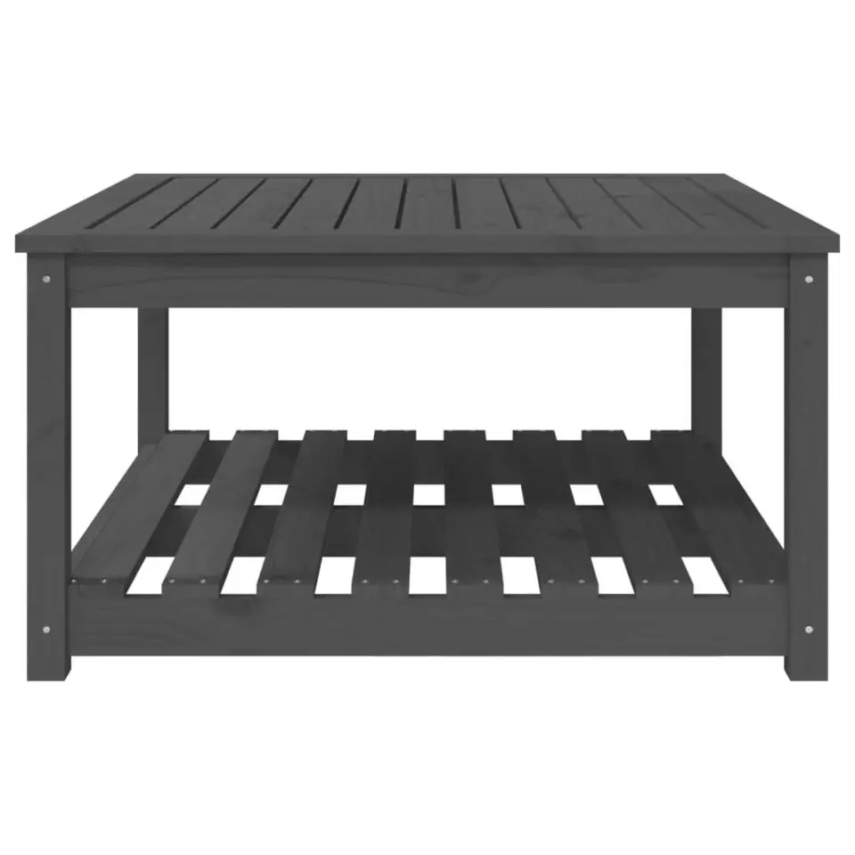 vidaXL - Tuintafel met opbergruimte - Grijs - Grenenhout - 82,5x82,5x45 cm
