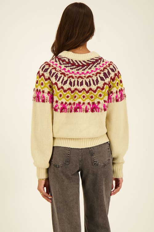 Multikleur trui jacquard