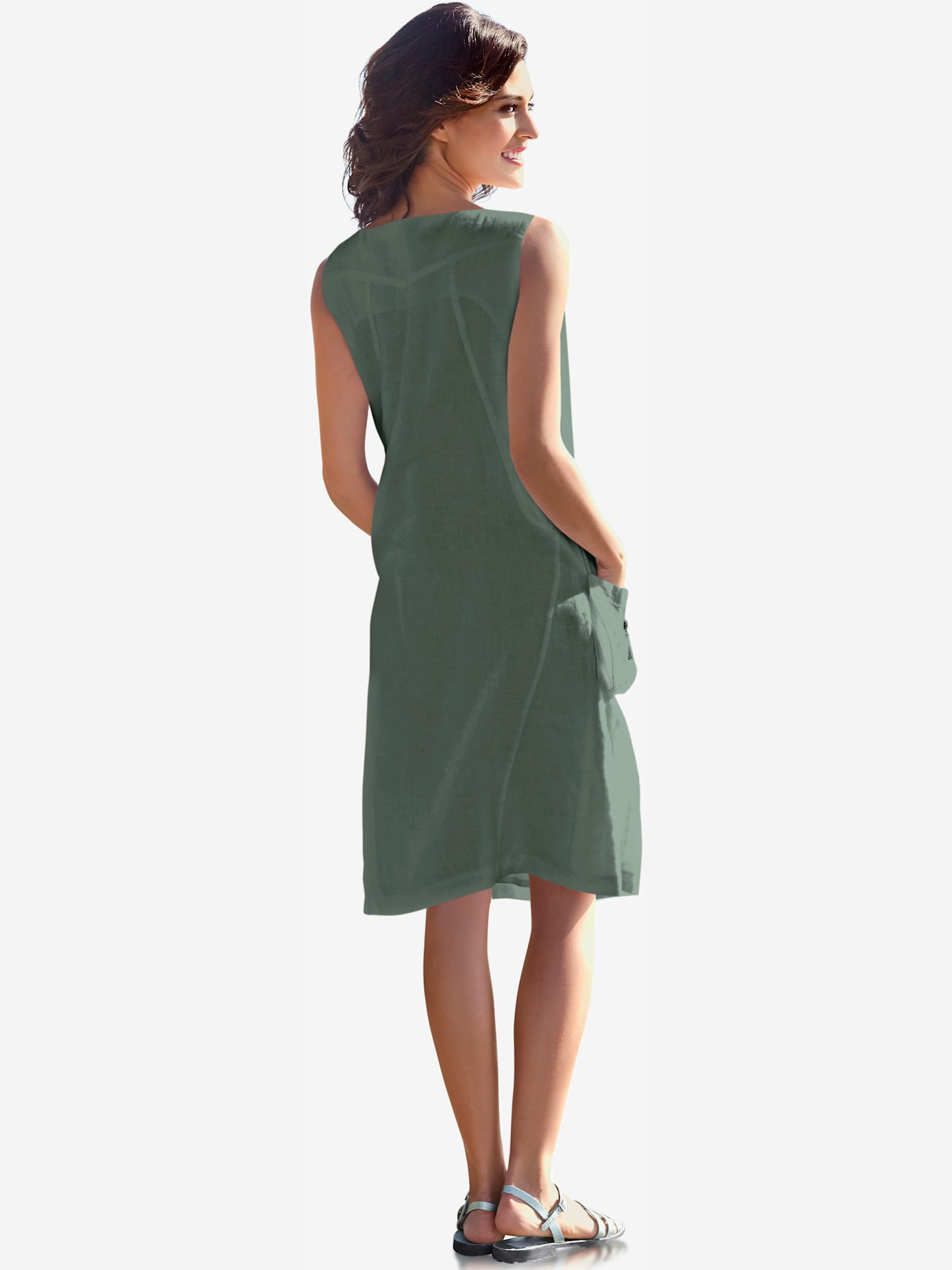 Robe en lin coupe évasée tendance