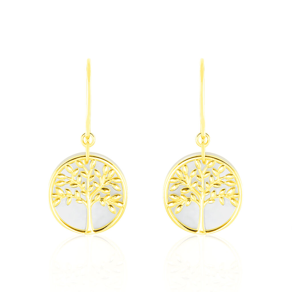 Boucles D'oreilles Pendantes Noamie Or Jaune Nacre