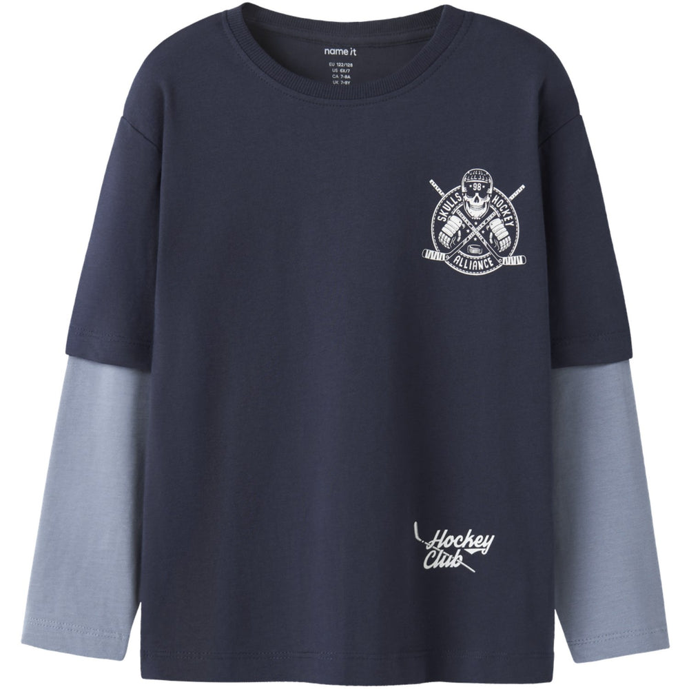 Køb Name It Navy Blazer Skull Nkmvarto Ls Nreg Top