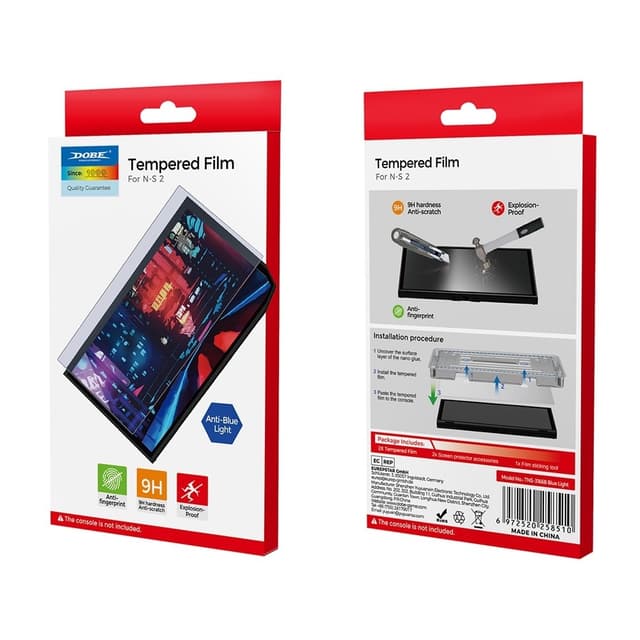 Kompatibel med Nintendo Switch 2 Dobe Tempered Glass Screen Protector Blue Light Filter