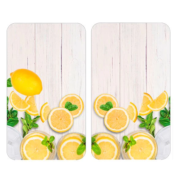 Set 2 couvre-plaques protection motif Citrons Wenko by Maximex