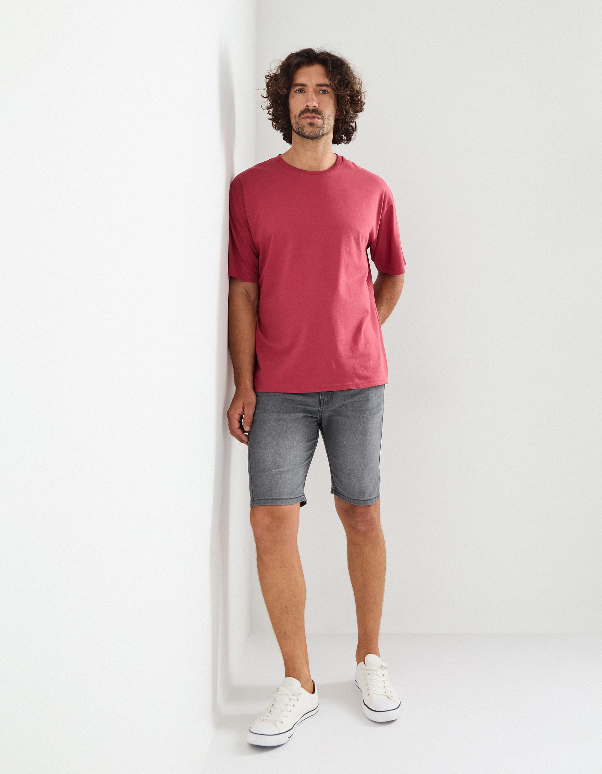 Calções 'Skinny', Homem, Cinzento