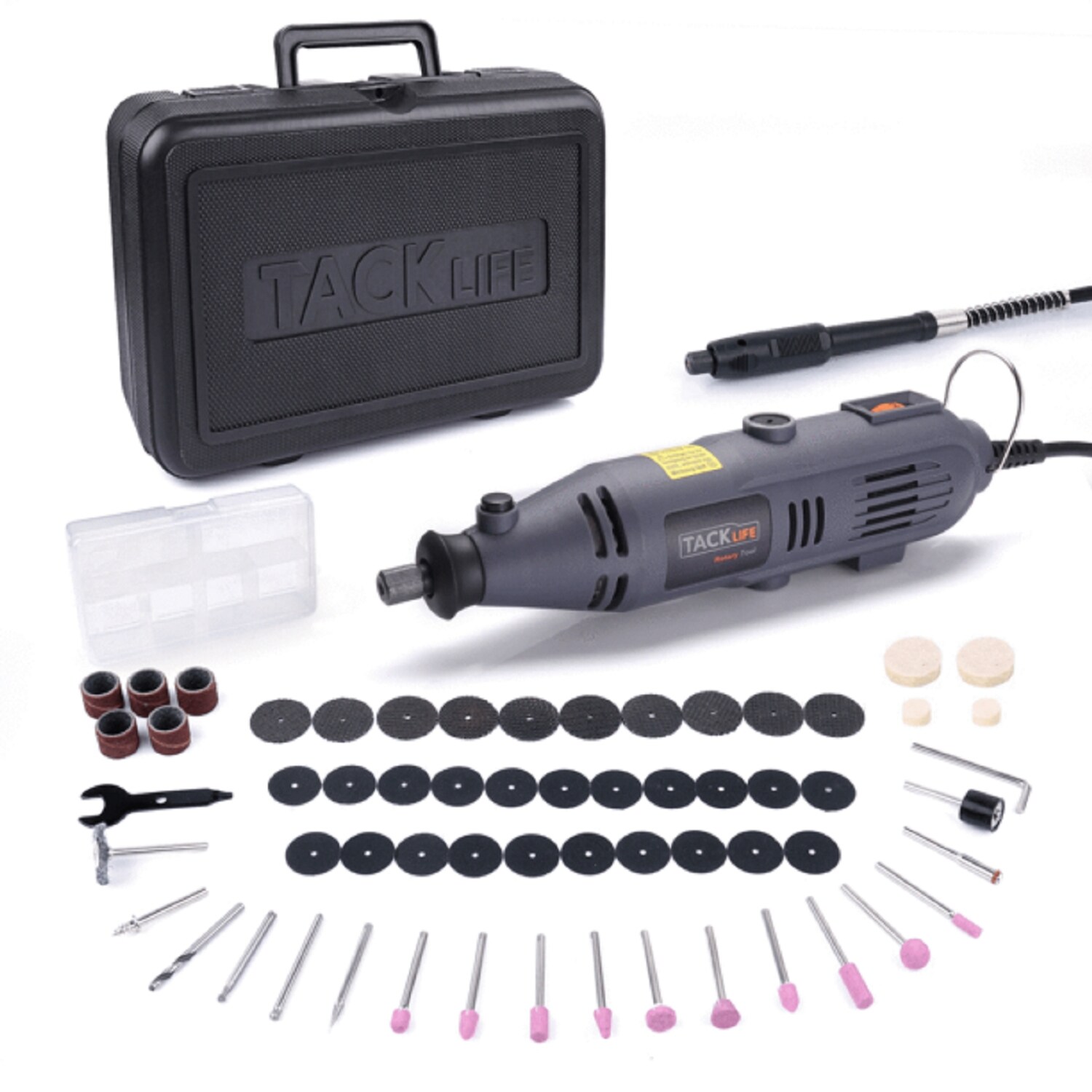 TACKLIFE RTD34AC Rotationswerkzeug mit flexibler Welle, 135 W Leistung, variable Geschwindigkeit