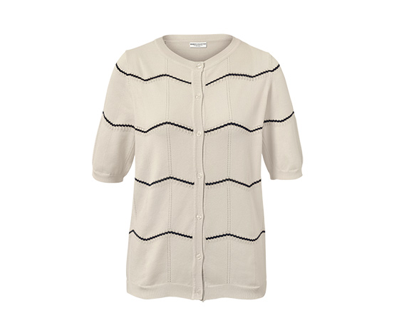 Feinstrick-Cardigan mit Ajour-Muster