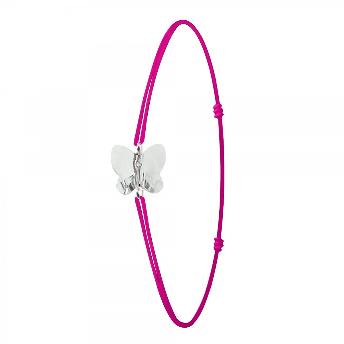 Bracelet rose et papillon SC Crystal orné de Cristaux scintillants