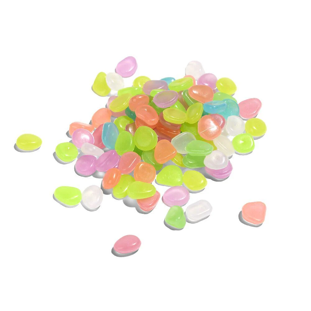 Lot de 100 galets décoratifs phosphorescents