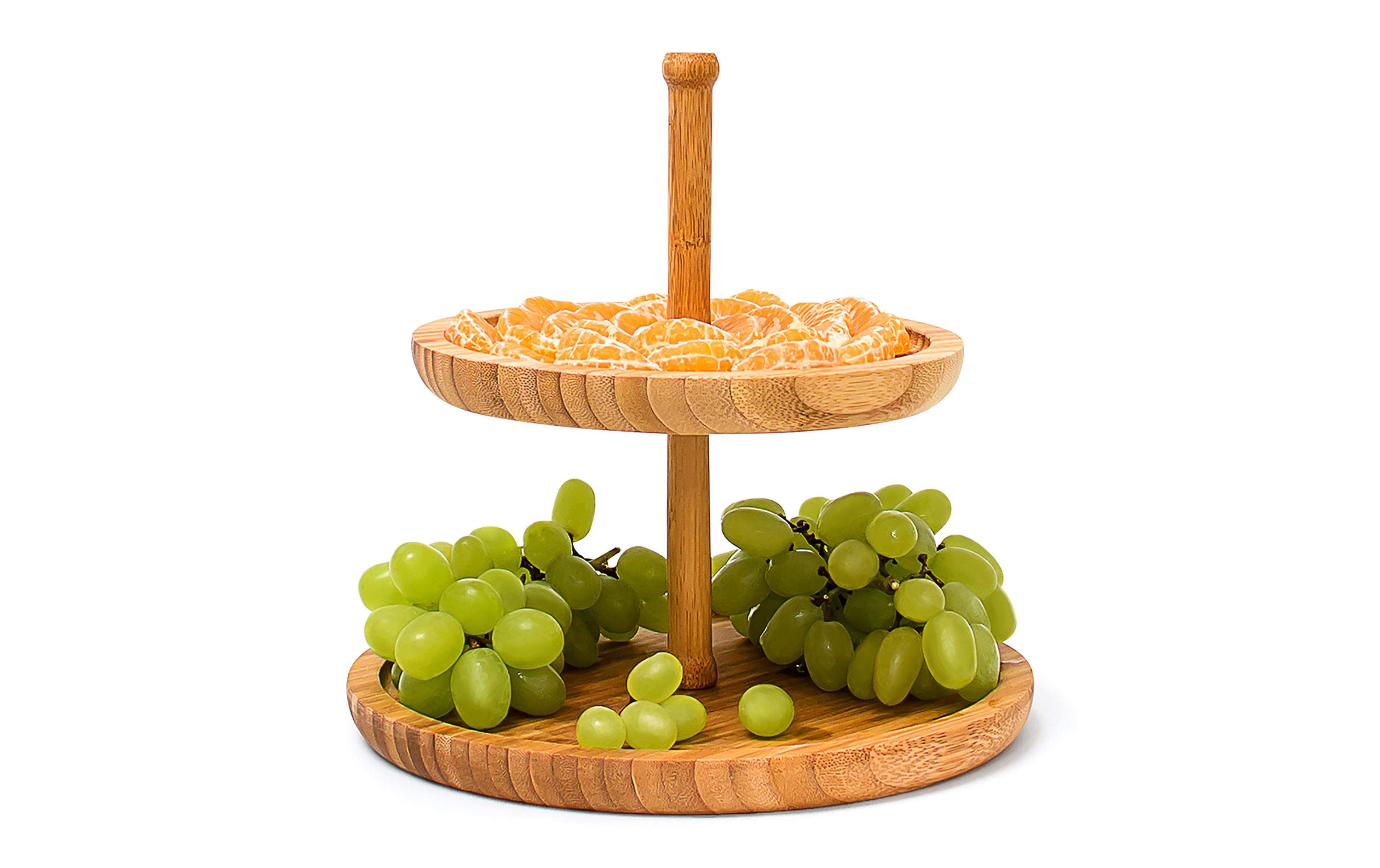Etagere 2-stufig, HellbraunSchöner Obstteller zum dekorativen Servieren