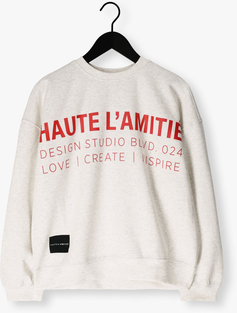 lichtgrijze haute l'amitié sweater studio logo sweat