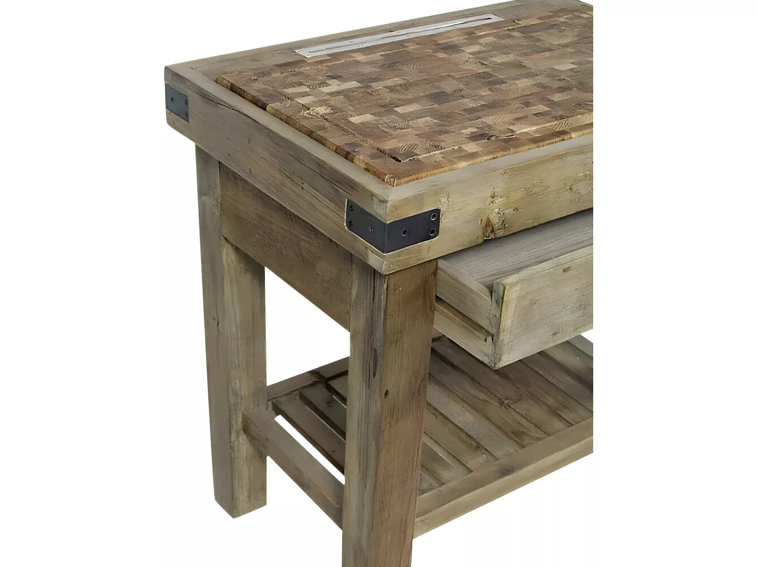 Meuble bas cuisine en bois recyclé Garance