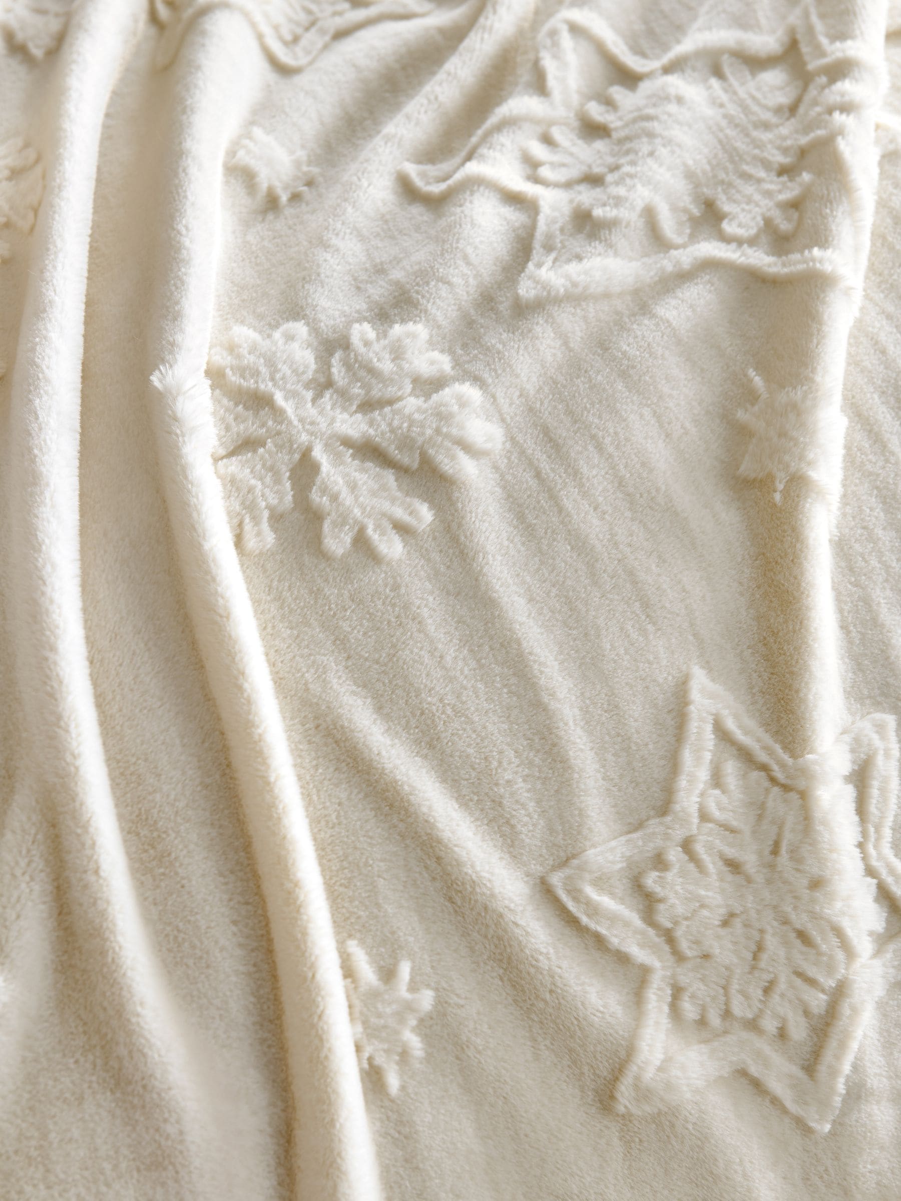 Christmas Snow Flake Cut Fur Throw