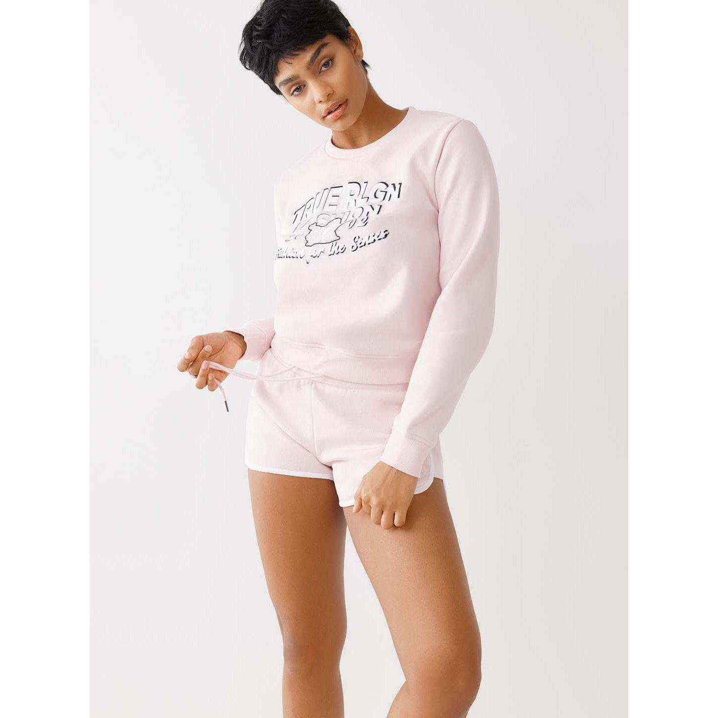 True Religion TR Flock Logo Sweatshirt Womens