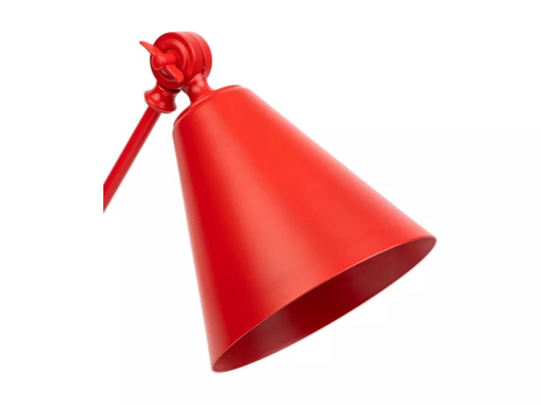 Lampe de bureau en métal rouge 24x15x45h