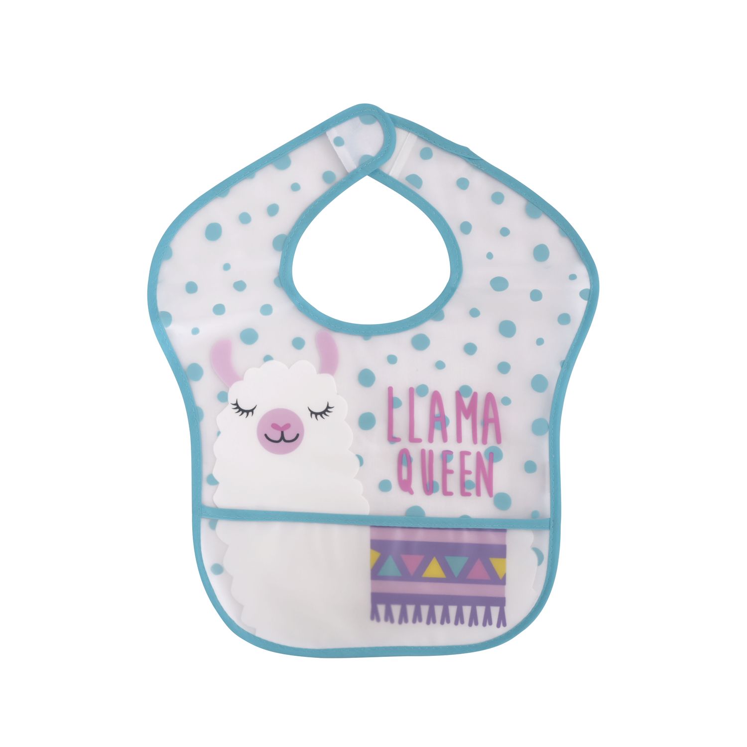 Baby Care Babylätzchen 2er-Set, Auffangtasche, Klettverschluss, wasserdicht rosa