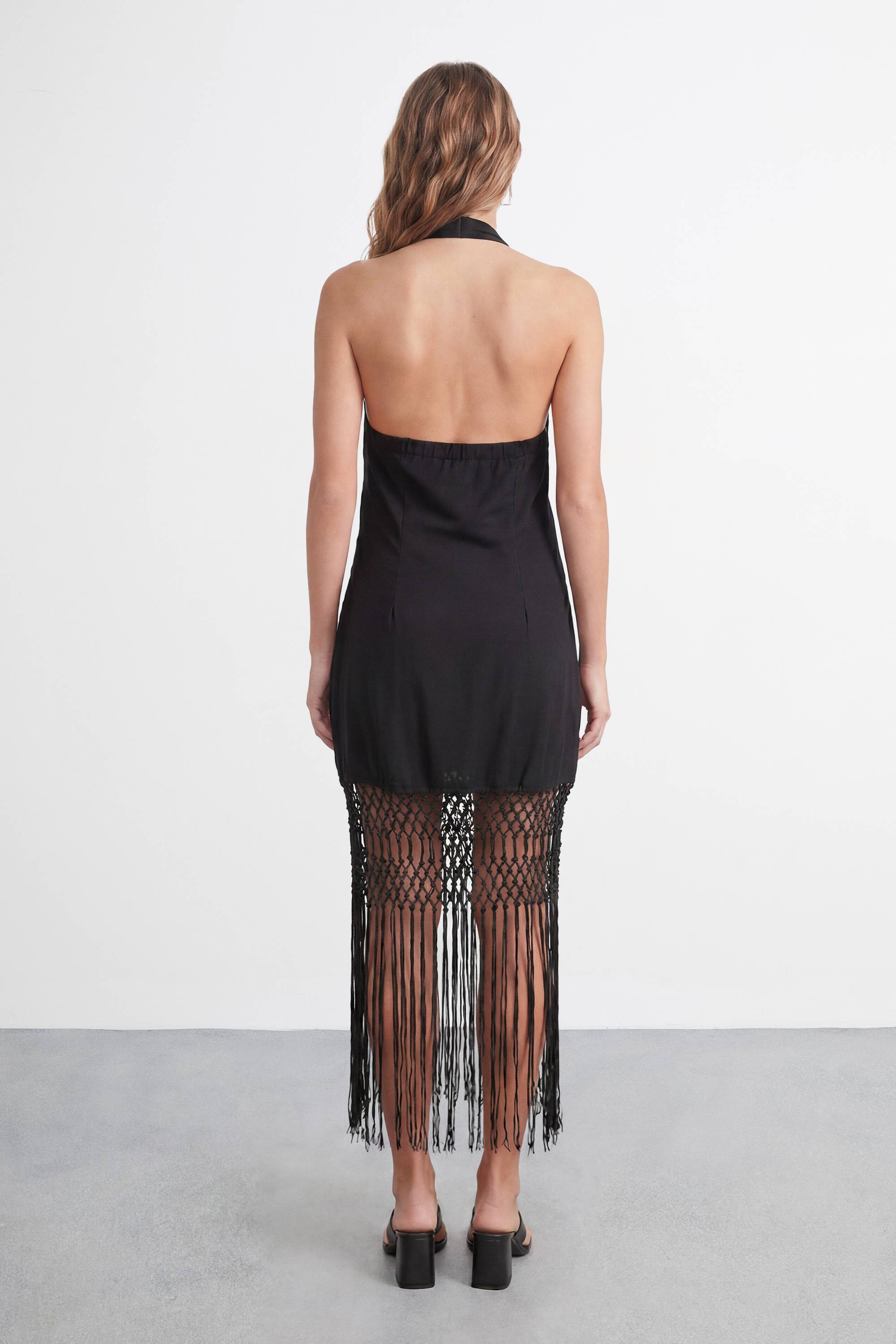 Warehouse Robe Mini Brodée À Franges Petite