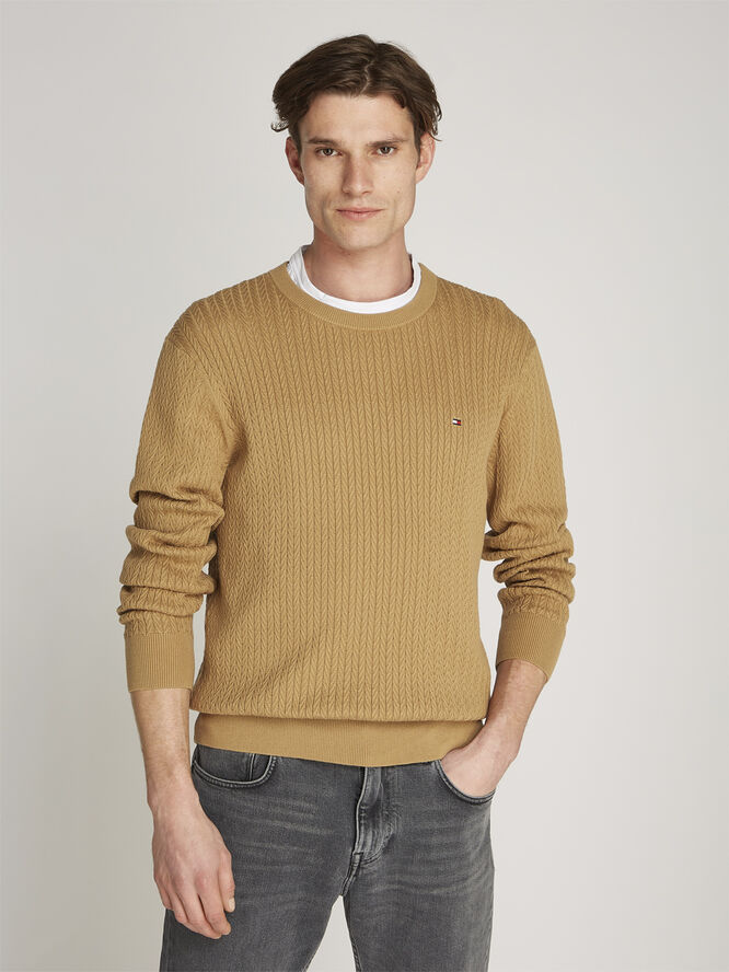 Tommy Hilfiger HERRINGBONE STRUCTURE C NK Safari canvas
