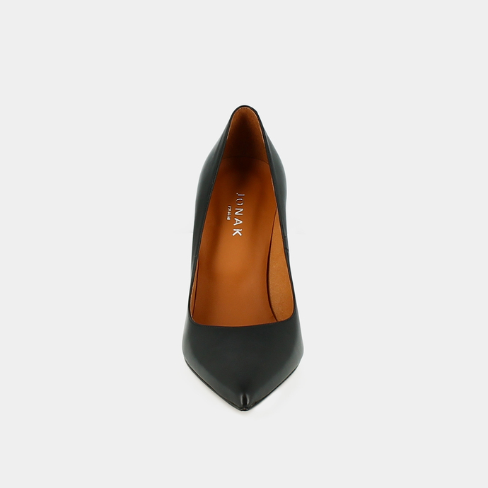 Escarpins à talons hauts et bouts pointus  en cuir noir