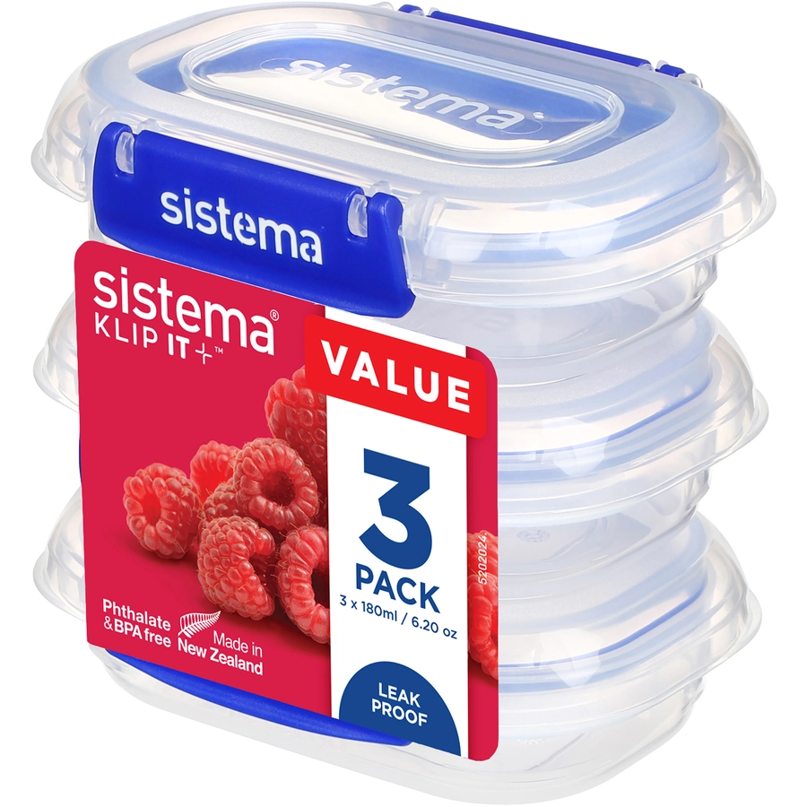 sistema®Frischhaltedosen-Set KLIP IT PLUS, 3x 180 ml