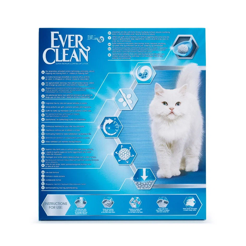 Kattesand Extra Strong Clumping Unscented Everclean 10 L