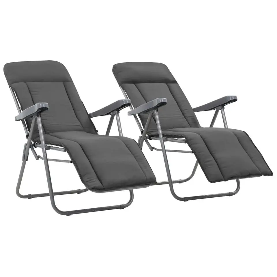 vidaXL - Tuin Stoel - Grijs - Stof - 2 stuks